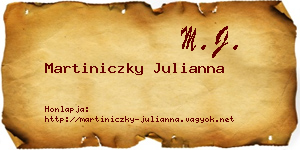 Martiniczky Julianna névjegykártya